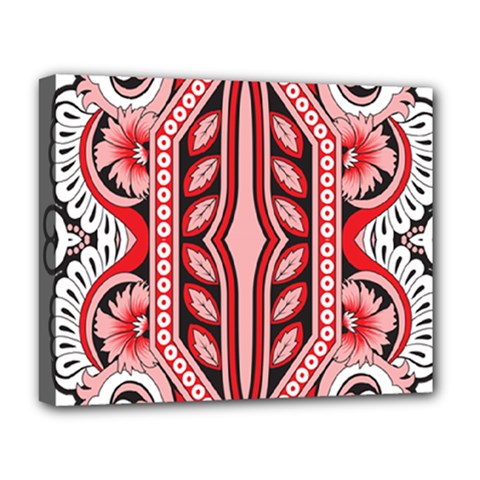 A Design Of A Red And White Pattern Deluxe Canvas 20  X 16  (stretched)