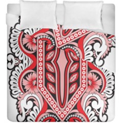 A Design Of A Red And White Pattern Duvet Cover Double Side (king Size)