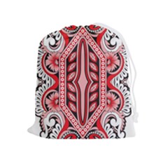 A Design Of A Red And White Pattern Drawstring Pouch (xl)