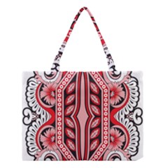 A Design Of A Red And White Pattern Medium Tote Bag