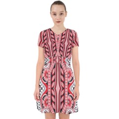 A Design Of A Red And White Pattern Adorable In Chiffon Dress