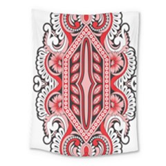 A Design Of A Red And White Pattern Medium Tapestry