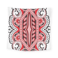 A Design Of A Red And White Pattern Square Tapestry (small)