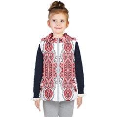 A Design Of A Red And White Pattern Kids  Hooded Puffer Vest by catchydesignhill