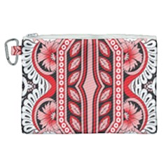 A Design Of A Red And White Pattern Canvas Cosmetic Bag (xl)