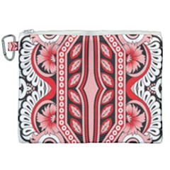 A Design Of A Red And White Pattern Canvas Cosmetic Bag (xxl)