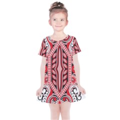 A Design Of A Red And White Pattern Kids  Simple Cotton Dress by catchydesignhill