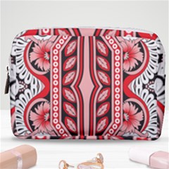 A Design Of A Red And White Pattern Make Up Pouch (medium)