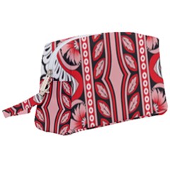 A Design Of A Red And White Pattern Wristlet Pouch Bag (large)