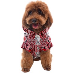 A Design Of A Red And White Pattern Dog Coat by catchydesignhill