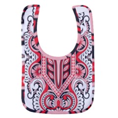 A Design Of A Red And White Pattern Baby Bib