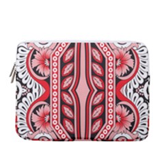 A Design Of A Red And White Pattern 13  Vertical Laptop Sleeve Case With Pocket by catchydesignhill