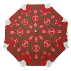 A Red And Brown Design On A White Background Straight Umbrellas