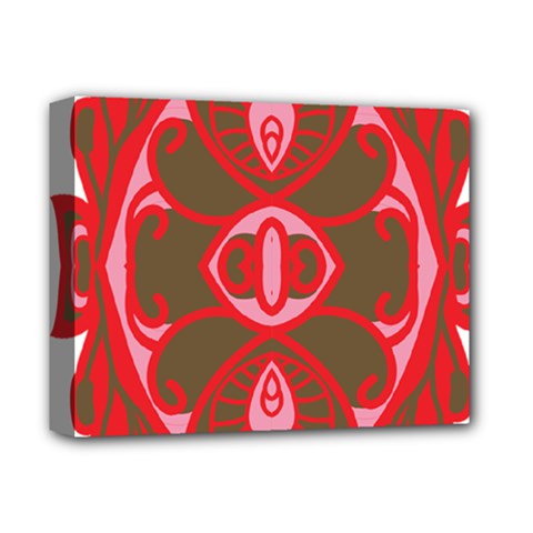 A Red And Brown Design On A White Background Deluxe Canvas 14  X 11  (stretched)