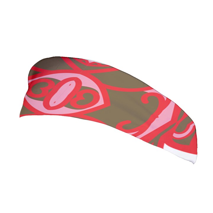 A Red And Brown Design On A White Background Stretchable Headband