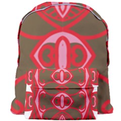 A Red And Brown Design On A White Background Giant Full Print Backpack