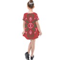 A Red And Brown Design On A White Background Kids  Simple Cotton Dress View2