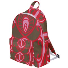 A Red And Brown Design On A White Background The Plain Backpack