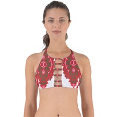 A Red And Brown Design On A White Background Perfectly Cut Out Bikini Top