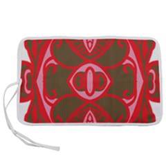 A Red And Brown Design On A White Background Pen Storage Case (s) by catchydesignhill