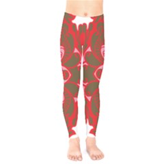 A Red And Brown Design On A White Background Kids  Classic Winter Leggings