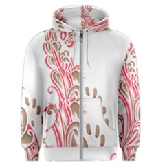 A Drawing Of A Bird With Flowers On It Men s Zipper Hoodie