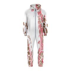 A Drawing Of A Bird With Flowers On It Hooded Jumpsuit (kids)