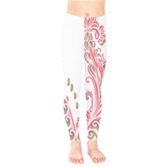 A Drawing Of A Bird With Flowers On It Kids  Leggings