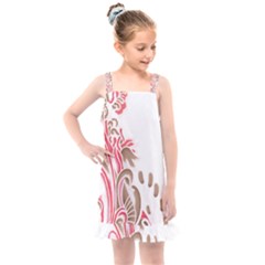 A Drawing Of A Bird With Flowers On It Kids  Overall Dress