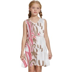 A Drawing Of A Bird With Flowers On It Kids  Sleeveless Tiered Mini Dress