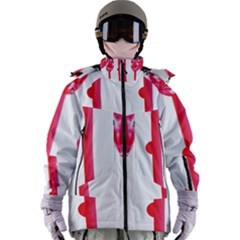 Three Pink Flowers With A Black Background Women s Zip Ski And Snowboard Waterproof Breathable Jacket by catchydesignhill