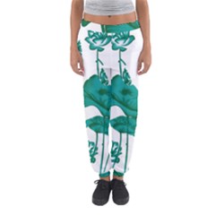 A Painting Of A Flower And A Fish On A Black Background Women s Jogger Sweatpants