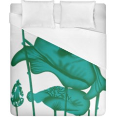 A Painting Of A Flower And A Fish On A Black Background Duvet Cover (california King Size)