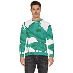 A Painting Of A Flower And A Fish On A Black Background Men s Fleece Sweatshirt