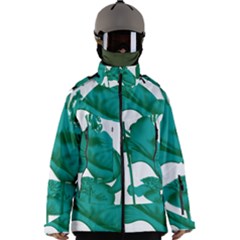 A Painting Of A Flower And A Fish On A Black Background Men s Zip Ski And Snowboard Waterproof Breathable Jacket