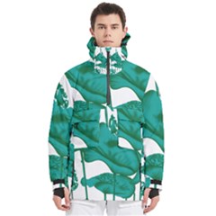 A Painting Of A Flower And A Fish On A Black Background Men s Pullover Zip Ski And Snowboard Waterproof Breathable Jacket