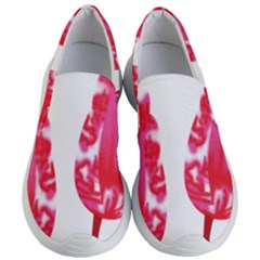 A Pair Of Red Leaves On A Black Background Women s Lightweight Slip Ons