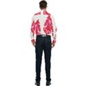 A Pair Of Red Leaves On A Black Background Men s Long Sleeve Pocket Shirt  View2