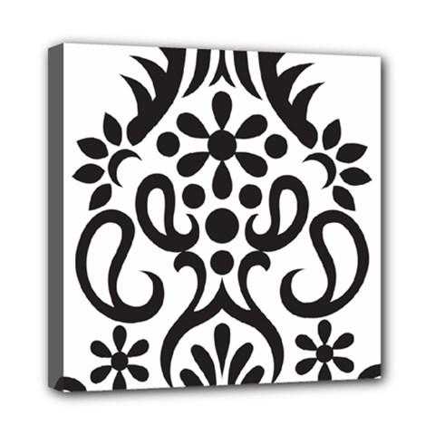 A Black And White Image Of An Ornate Design Mini Canvas 8  X 8  (stretched) by catchydesignhill