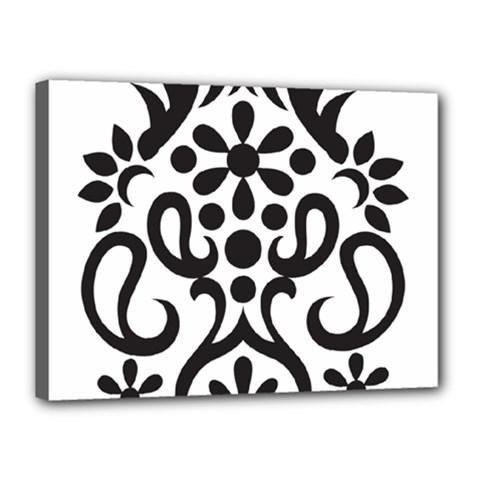 A Black And White Image Of An Ornate Design Canvas 16  X 12  (stretched)