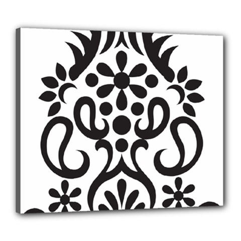 A Black And White Image Of An Ornate Design Canvas 24  X 20  (stretched)