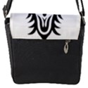 A Black And White Image Of An Ornate Design Flap Closure Messenger Bag (S) View1