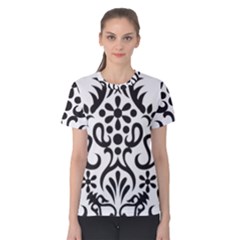 A Black And White Image Of An Ornate Design Women s Cotton T-shirt