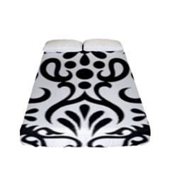 A Black And White Image Of An Ornate Design Fitted Sheet (full/ Double Size)