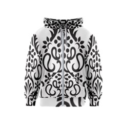 A Black And White Image Of An Ornate Design Kids  Zipper Hoodie by catchydesignhill