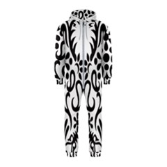 A Black And White Image Of An Ornate Design Hooded Jumpsuit (kids)