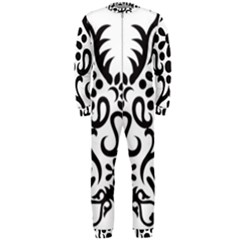 A Black And White Image Of An Ornate Design Onepiece Jumpsuit (men)