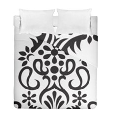 A Black And White Image Of An Ornate Design Duvet Cover Double Side (full/ Double Size)