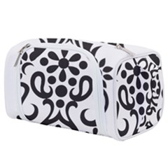 A Black And White Image Of An Ornate Design Toiletries Pouch