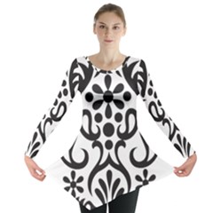 A Black And White Image Of An Ornate Design Long Sleeve Tunic  by catchydesignhill